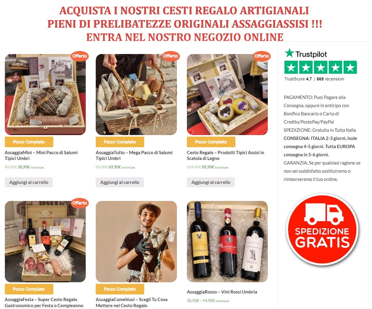 Cesto Natale Regalo Prodotti Tipici Alimentari